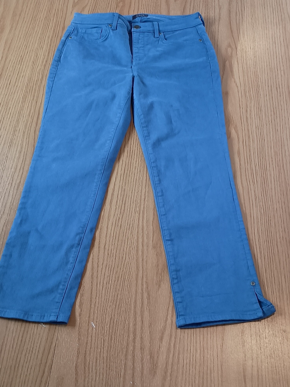 NYDJ Slim Ankle Jeans in Royal Blue with Ankle Slit Size 6 Lift And Tuck - Picture 4 of 11